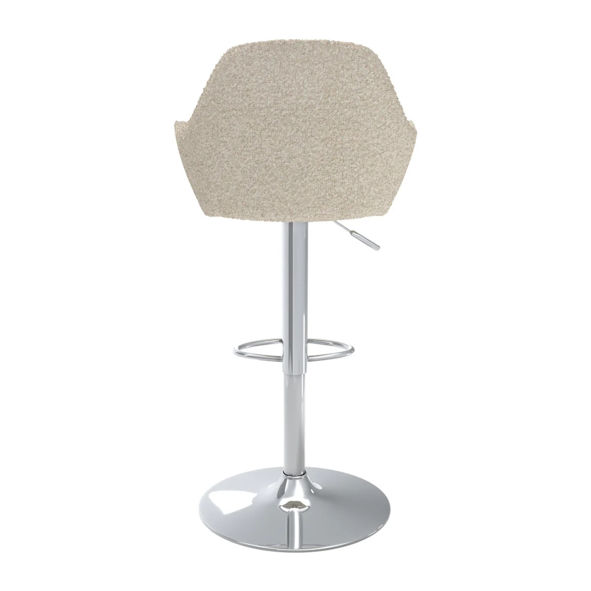 Lot de 2 chaises de bar effet laine bouclette blanc cassé 63/83 cm - Adam