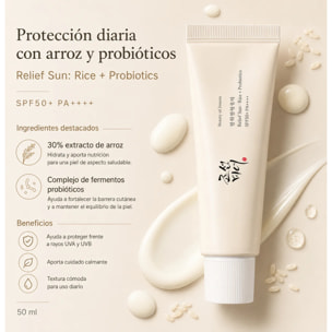 Protector Solar SPF50 Rice & Probiotics Relief Sun Beauty Of Joseon 50 ml
