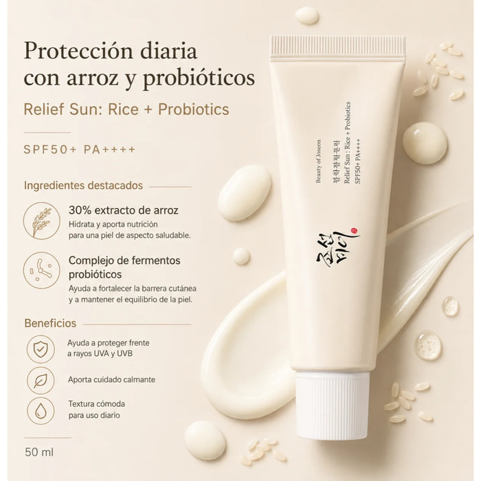 Protector Solar SPF50 Rice & Probiotics Relief Sun Beauty Of Joseon 50 ml