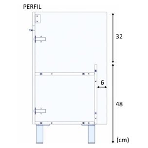 Mueble baño lupe 2p 80cm color blanco brillo con espejo, sin lavabo