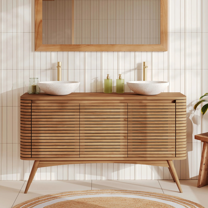 Meuble de salle de bain en bois de teck 140 cm - Auguste