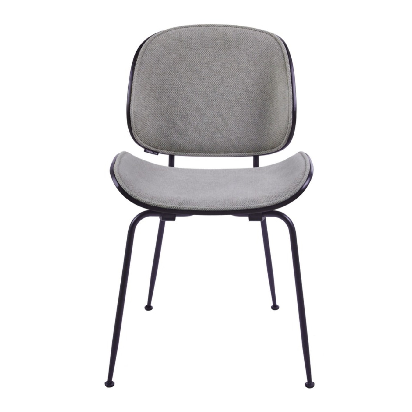 Sedie moderne in tessuto grigio e gambe nere set da 4 - Elizabeth