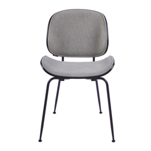 Sedie moderne in tessuto grigio e gambe nere set da 4 - Elizabeth