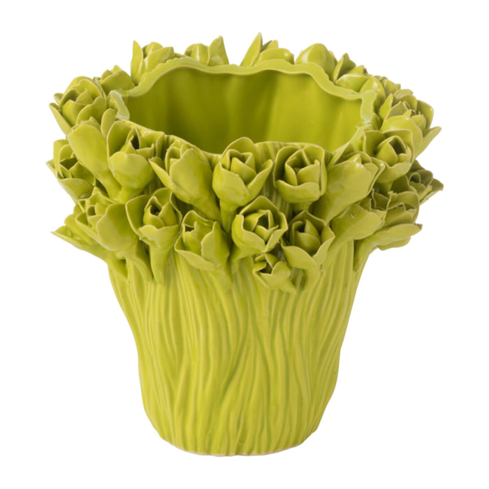 J-Line vase Ambrosia - céramique - vert - small -  Ø 20.5 cm
