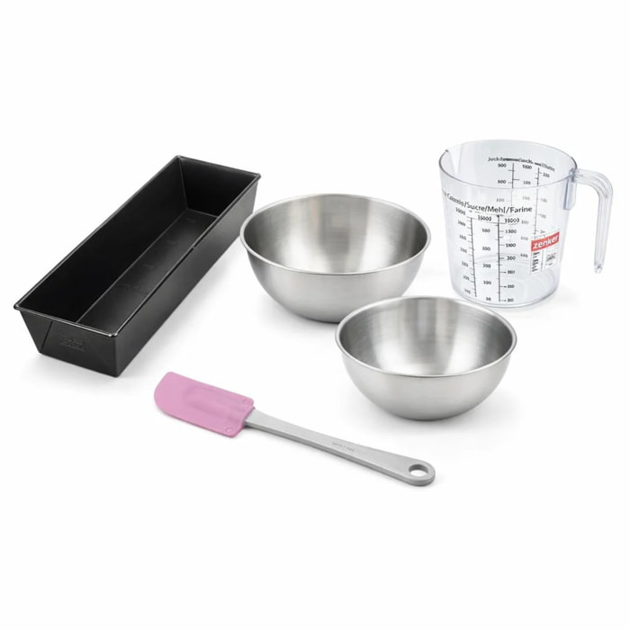 Set de 5 ustensiles de pâtisserie moule à gâteaux 2 bols spatule pâtisserie verre doseur Black mettallic Black mettallic Zenker  Black mettallic