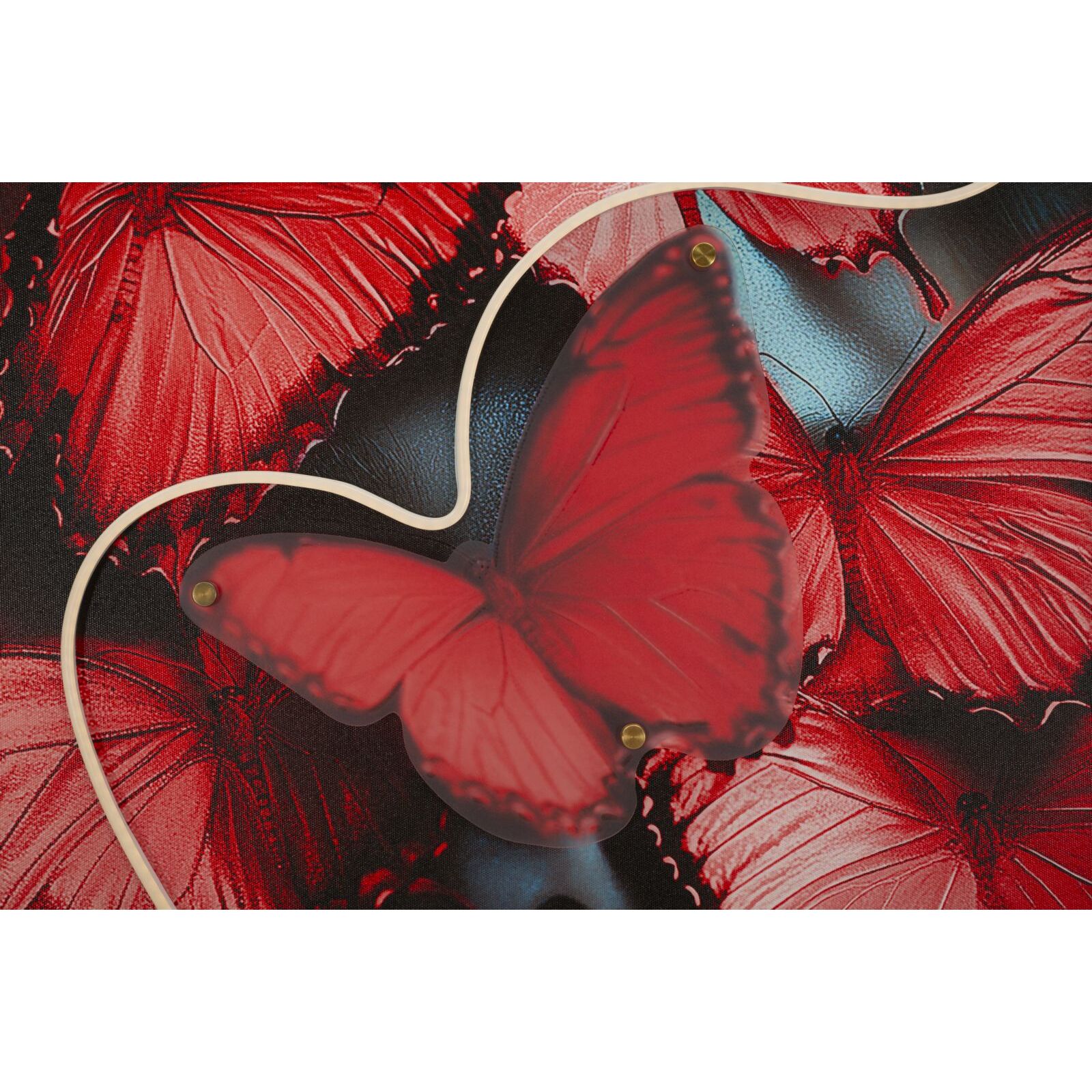 STAMPA C/LED SU TELA BUTTERFLIES CM 60X3,5X90 (APPLICAZIONE 3D ACRILICO)
