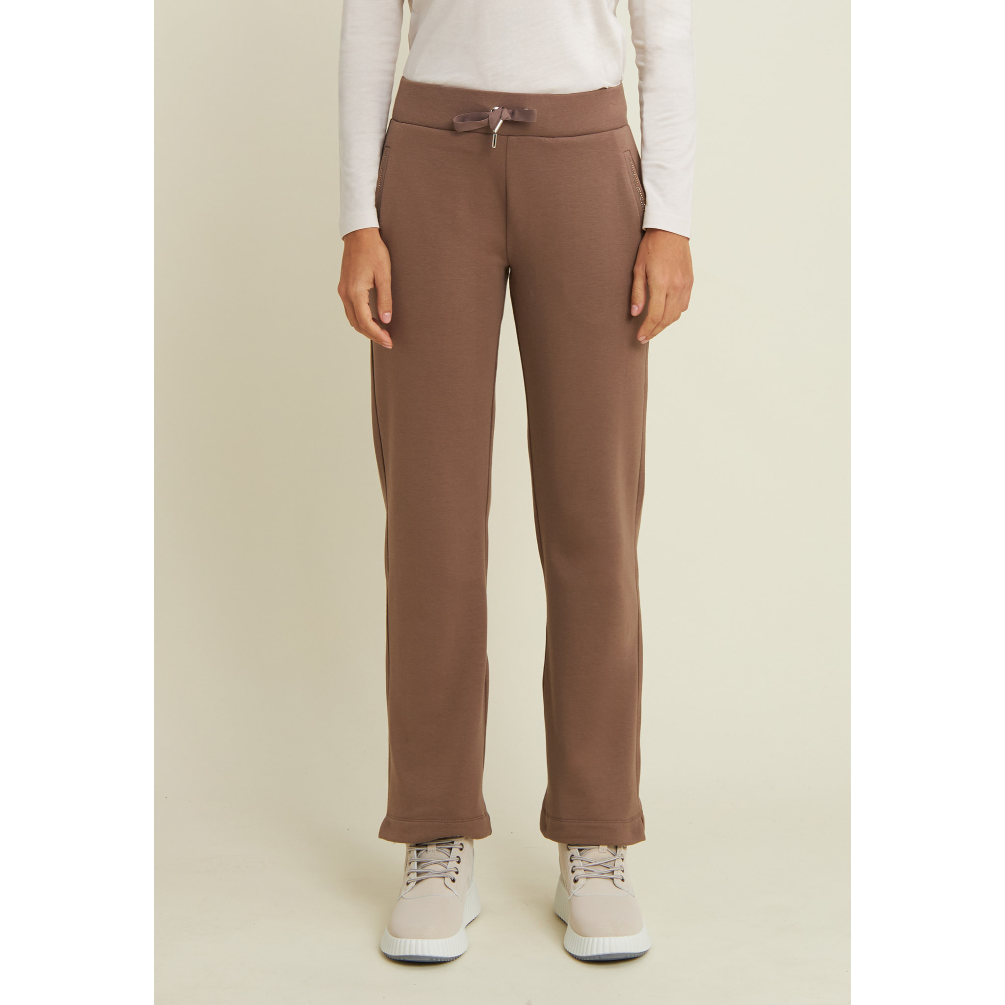 Pantaloni sportivi con gamba dritta e dettagli luminosi