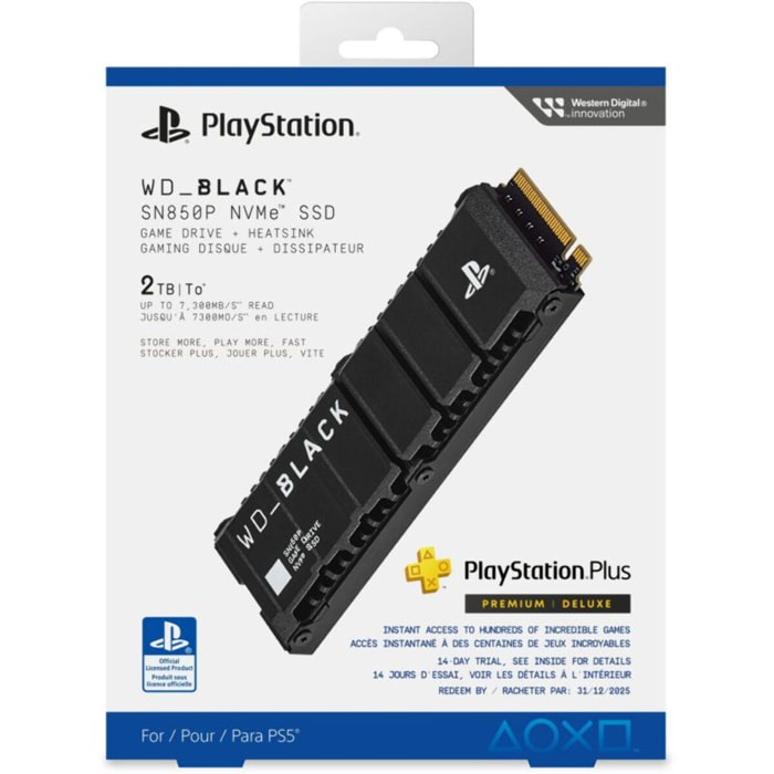Disque dur SSD interne WESTERN DIGITAL BLACK SSD SN850P 2TB PS5