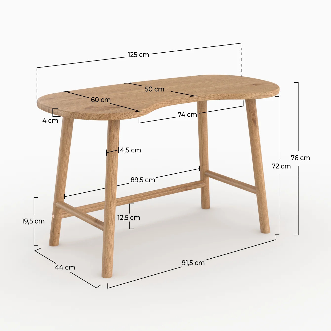 Bureau en bois massif de mindi - Brandan