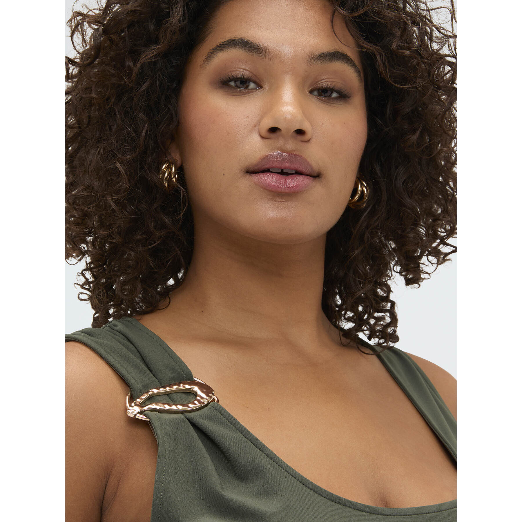 Fiorella Rubino - Top de jersey con aplicación joya - Verde militare