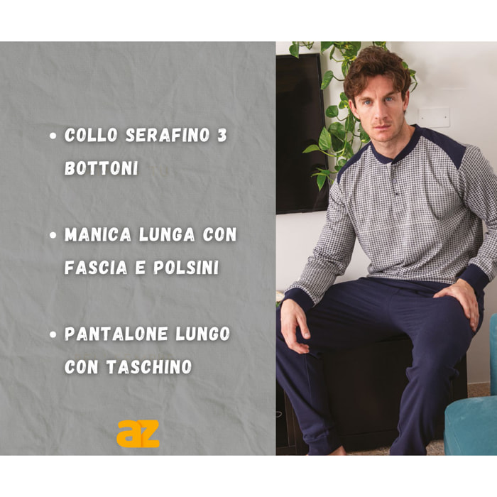 Pigiama Uomo in Caldo Cotone De Fonseca, Art. FR232 Verde