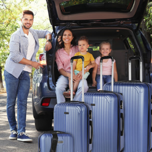 Juego De Maletas Rígidas Abs Itaca Sevron Azul Zafiro