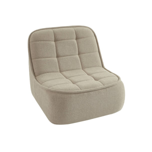 Chauffeuse bouclette texturée 1 place beige L 93 x P 104 x H 85cm - Boni