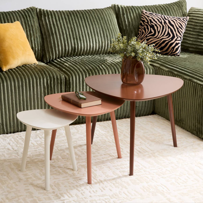 3 tables gigognes Mileo marron