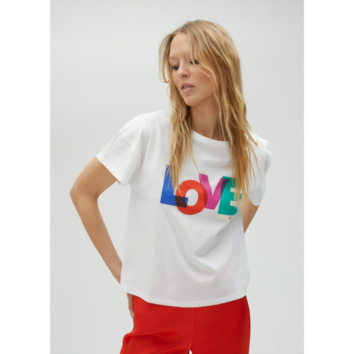 Maglietta bianca Love