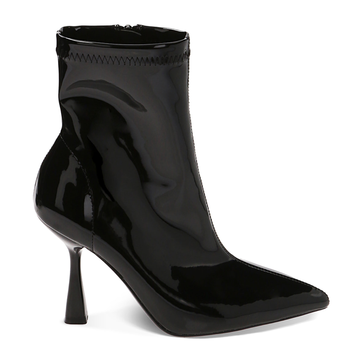 Stivaletti neri in vernice, tacco 9,5 cm