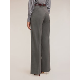 Motivi - Pantalones palazzo de rayas diplomáticas con lurex - Gris