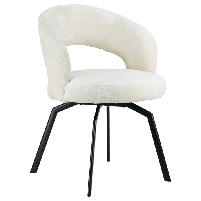 Chaise en chenille beige EHBA