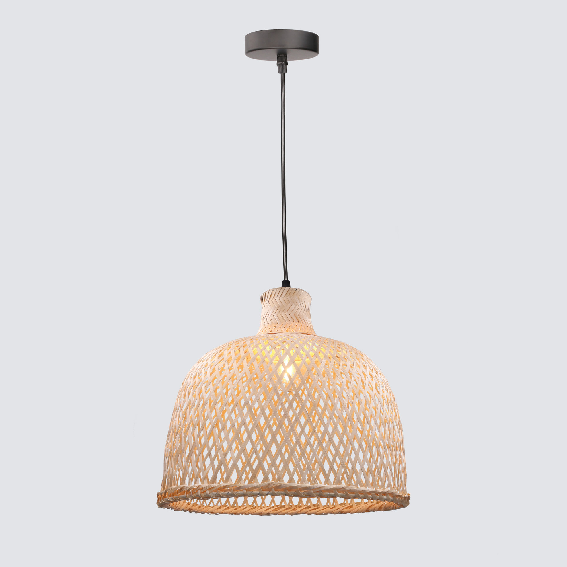 FORLIGHT Riba - Lámpara Colgante De Techo De Ratán Natural - Lámpara De Techo Moderna De E