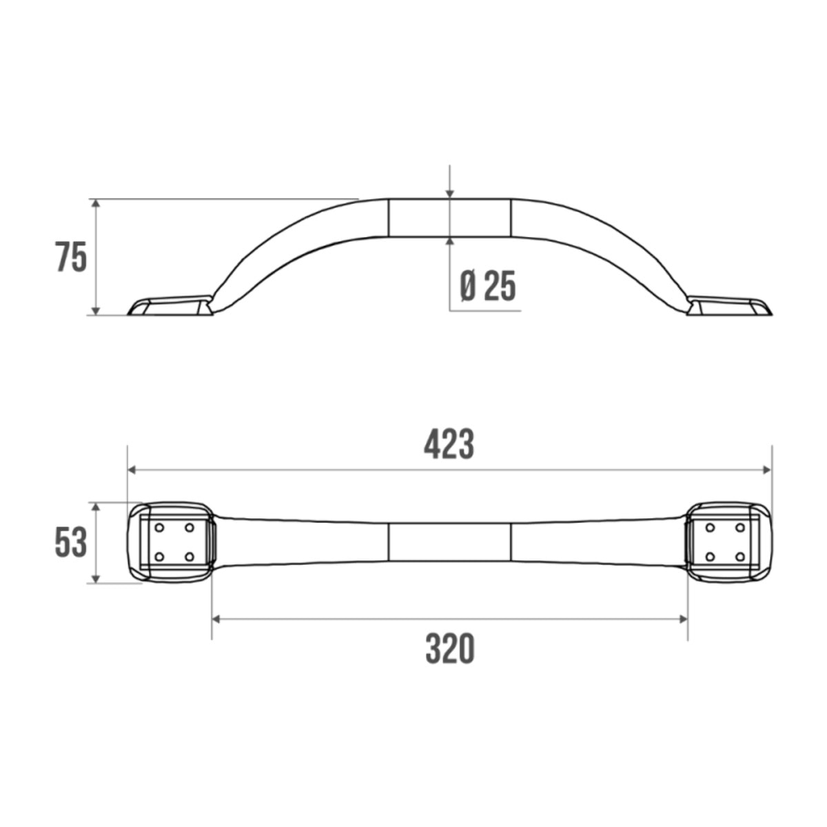 Barre d'appui PELLET Mana 42,5 cm Inox brossé