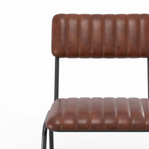 Lot de 2 chaises en cuir de buffle marron - Arsène