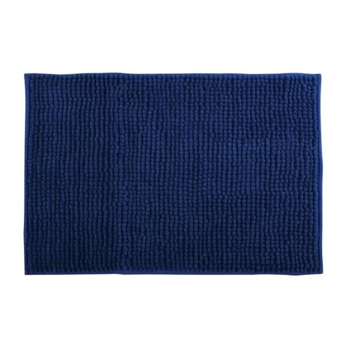 Tapis de bain Microfibre CHENILLE Bleu Foncé MSV