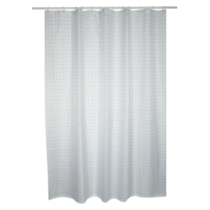 Rideau de douche Polyester MOSAàK 180x200cm QUALITE PREMIUM Gris et blanc - Anneaux inclus MSV