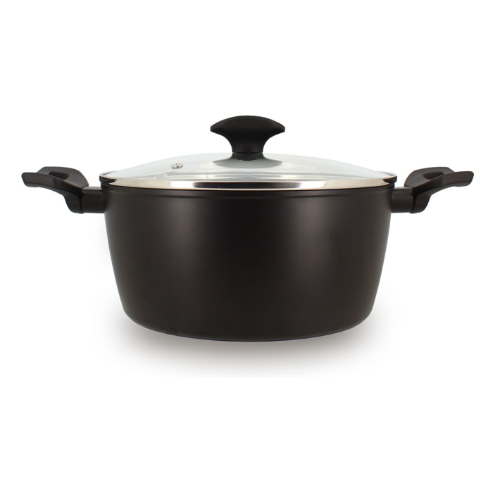 Faitout antiadhésif en aluminium noir 24cm - tous feux FIRST