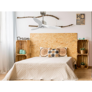 Ventilateur de plafond Réversible  Thermostat Dimmable Wifi Moteur à courant continu Toits en pente Télécommande Lumière à trois tons Hypersilence Mémoire