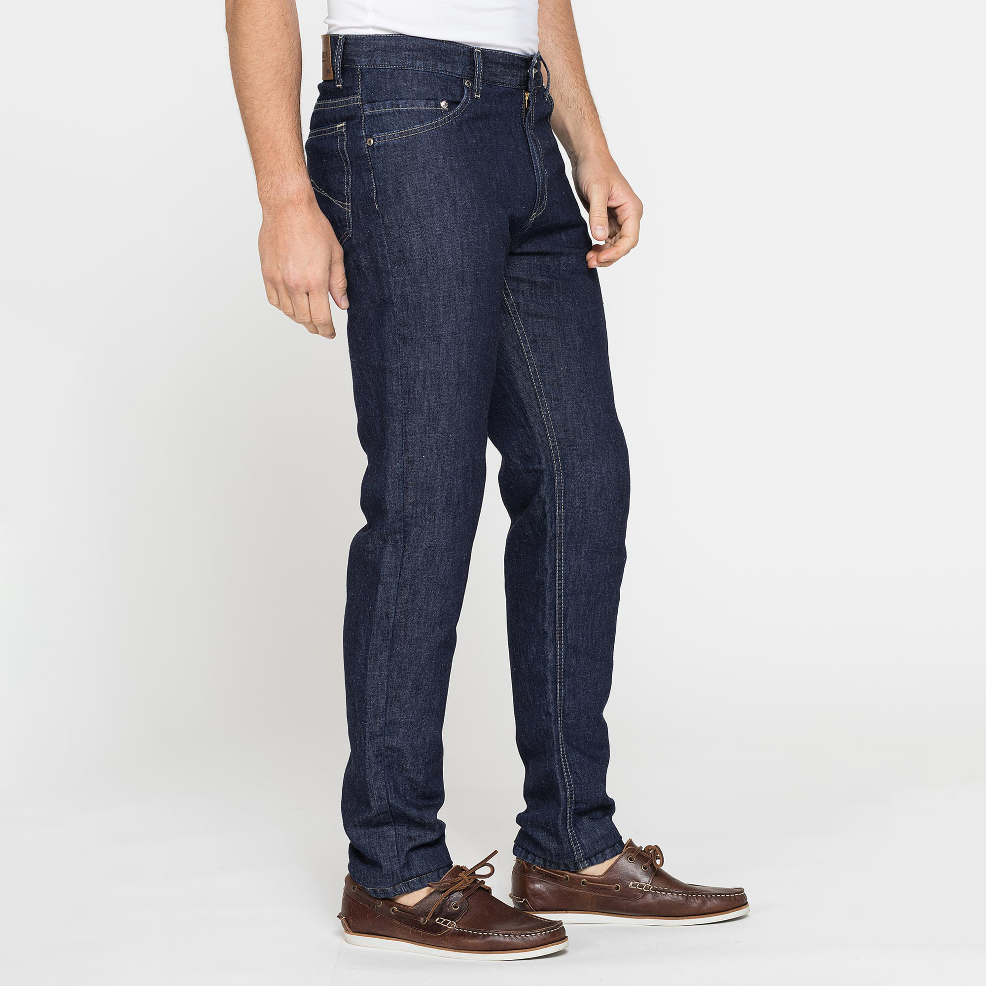 JEANS 5 TASCHE IN TESSUTO DENIM DI LINO & COTONE