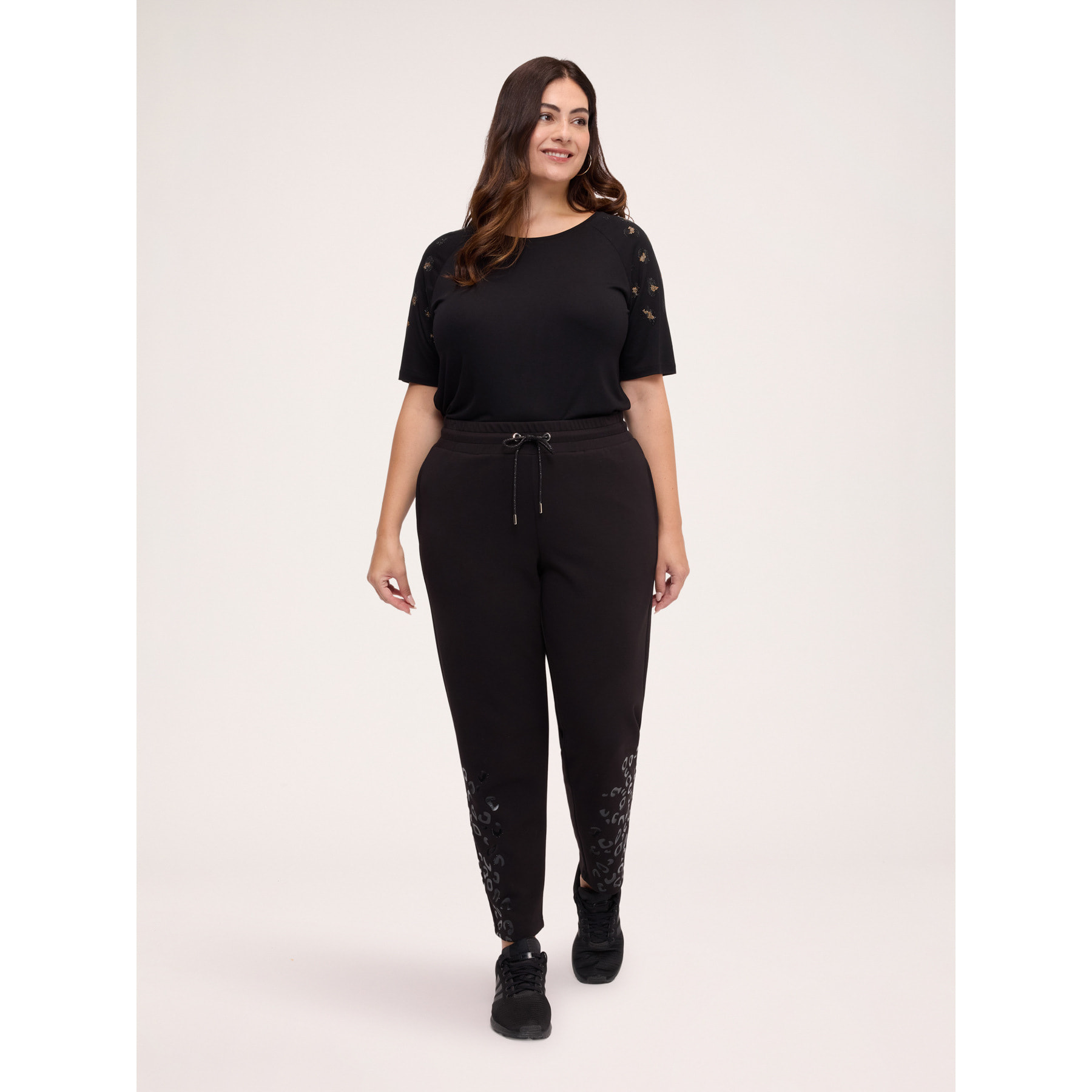 Fiorella Rubino - T-shirt con applicazioni animalier - Nero