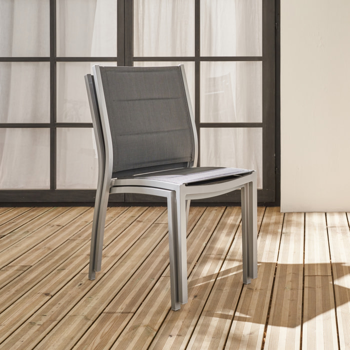 Chaise de jardin empilable aluminium (lot de 2) CHAISES CHICAGO