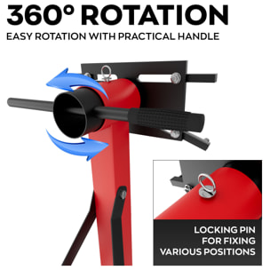 Keplero - Cavalletto di Sostegno per Motore max 900Kg in Acciaio Supporto con Bracci Girevoli 360° Nero