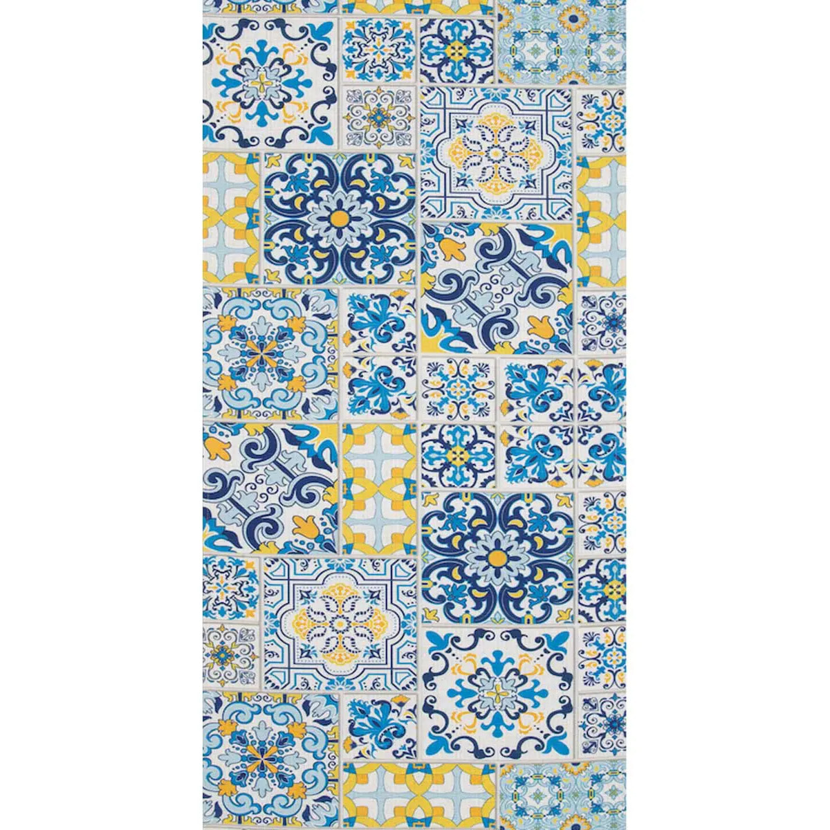 Passatoia tappeto cucina bagno ingresso multiuso, disegno ceramica stile maiolica