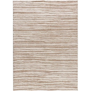 LIMA Alfombra shaggy estilo escandinavo con relieve beige, varias medidas disponibles