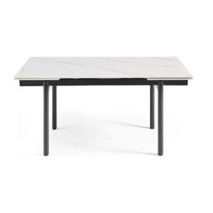 Table extensible en céramique marbre blanc L160/240cm - 9 piètements - UNIK