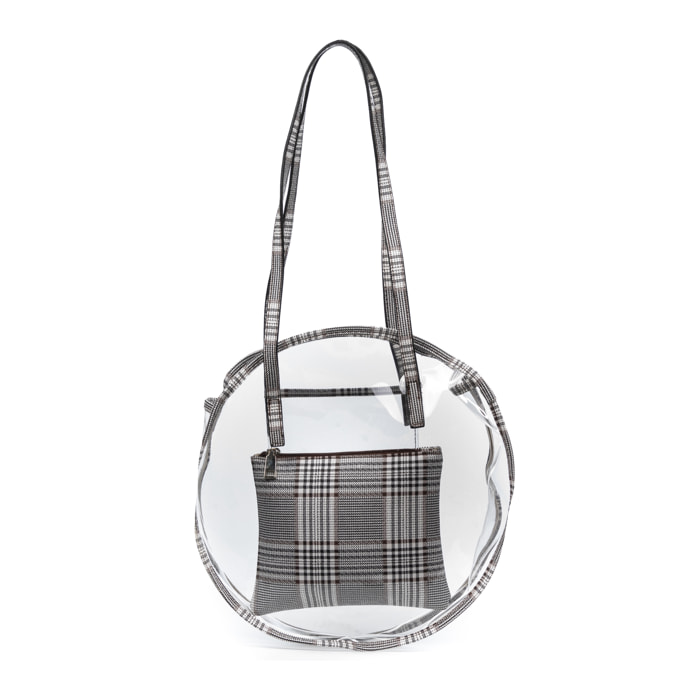 IRIA QUINTANA Borsa a Spalla da Donna Asti. Materiale PVC PU Pelle Sintetica Stampata 42x14x32 Cm. Colore: marrone scuro