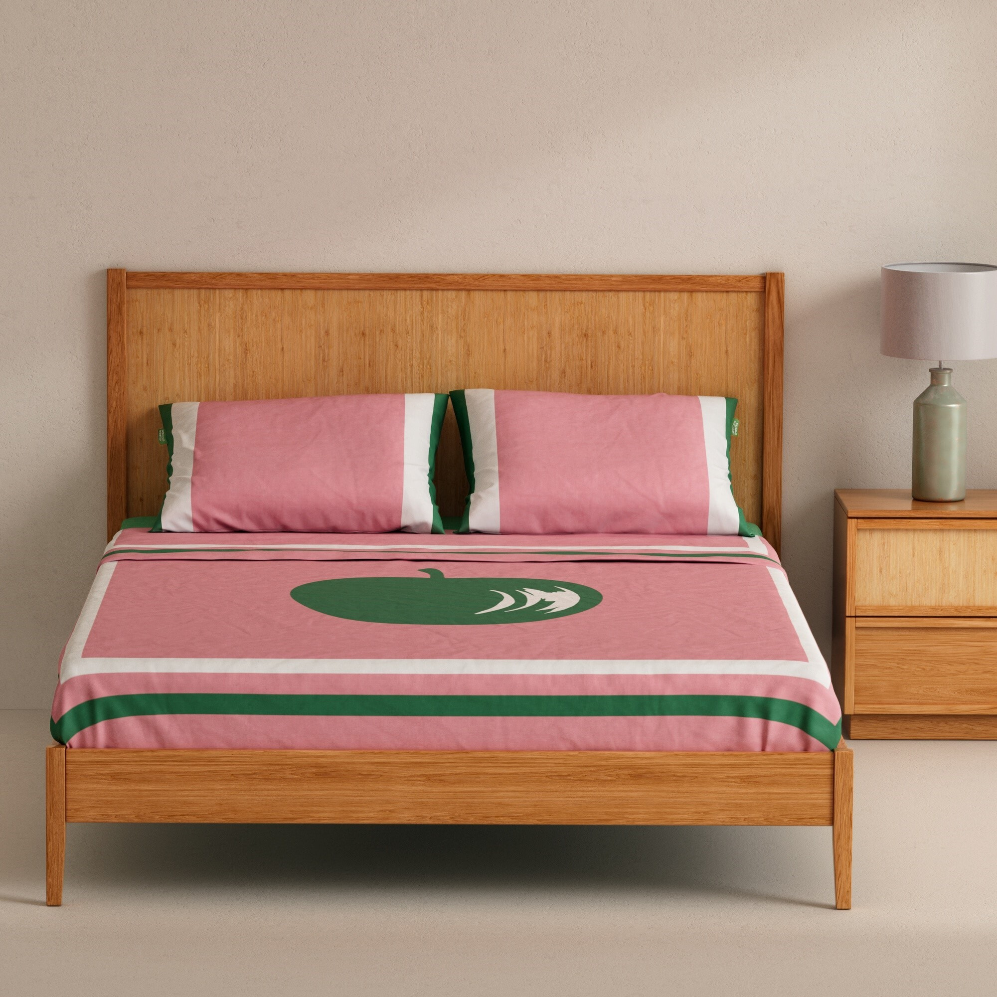 set de sabanas 4pcs cama doble: sabana encimera + sabana bajera + 2 fundas de almohada Benetton fruits