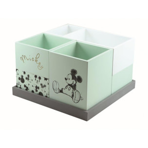 Set Scrivania Topolino Contenitori in Legno Lei Mickey Mouse Verde