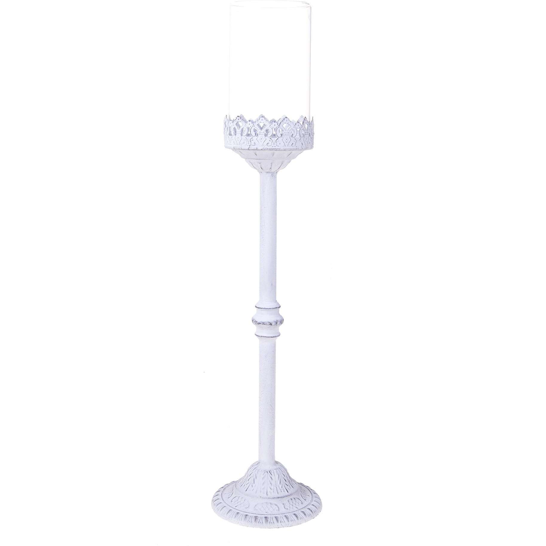 Candeliere Singolo .Altezza 55 Cm - Pezzi 1 - 12X55X12cm - Colore: Bianco - Bianchi Dino - Decori Casa E Complementi