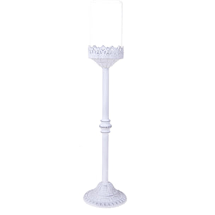 Candeliere Singolo .Altezza 55 Cm - Pezzi 1 - 12X55X12cm - Colore: Bianco - Bianchi Dino - Decori Casa E Complementi