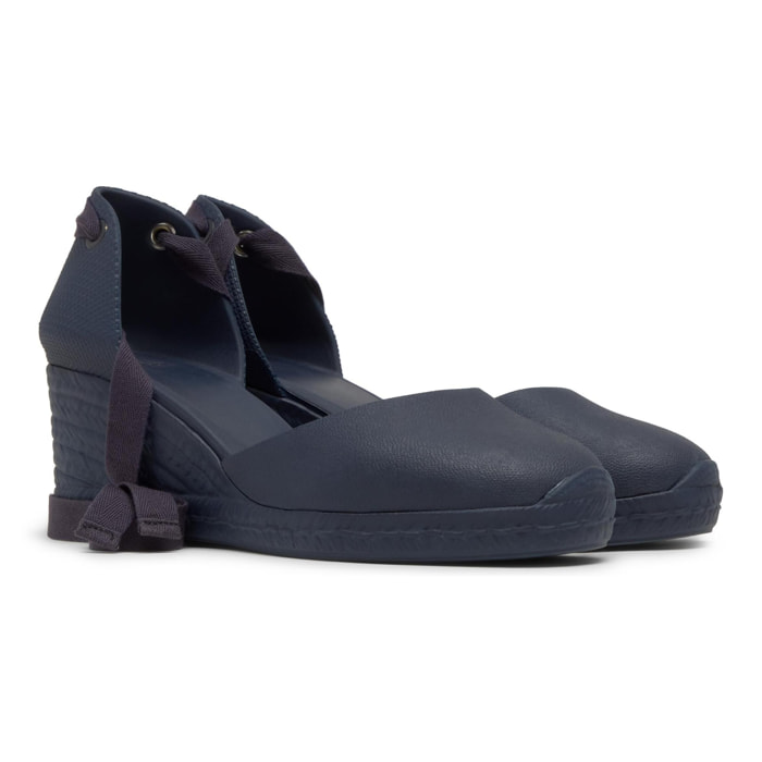 Alpargatas de cuña de mujer Careen en goma eva natural y sostenible con cierre de cintas