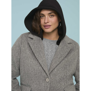 Fiorella Rubino - Chaqueta de mezcla de lana con capucha desmontable - Gris