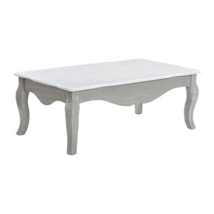 Mesa De Centro Madera Gris Blanco 110x60x40 Cm