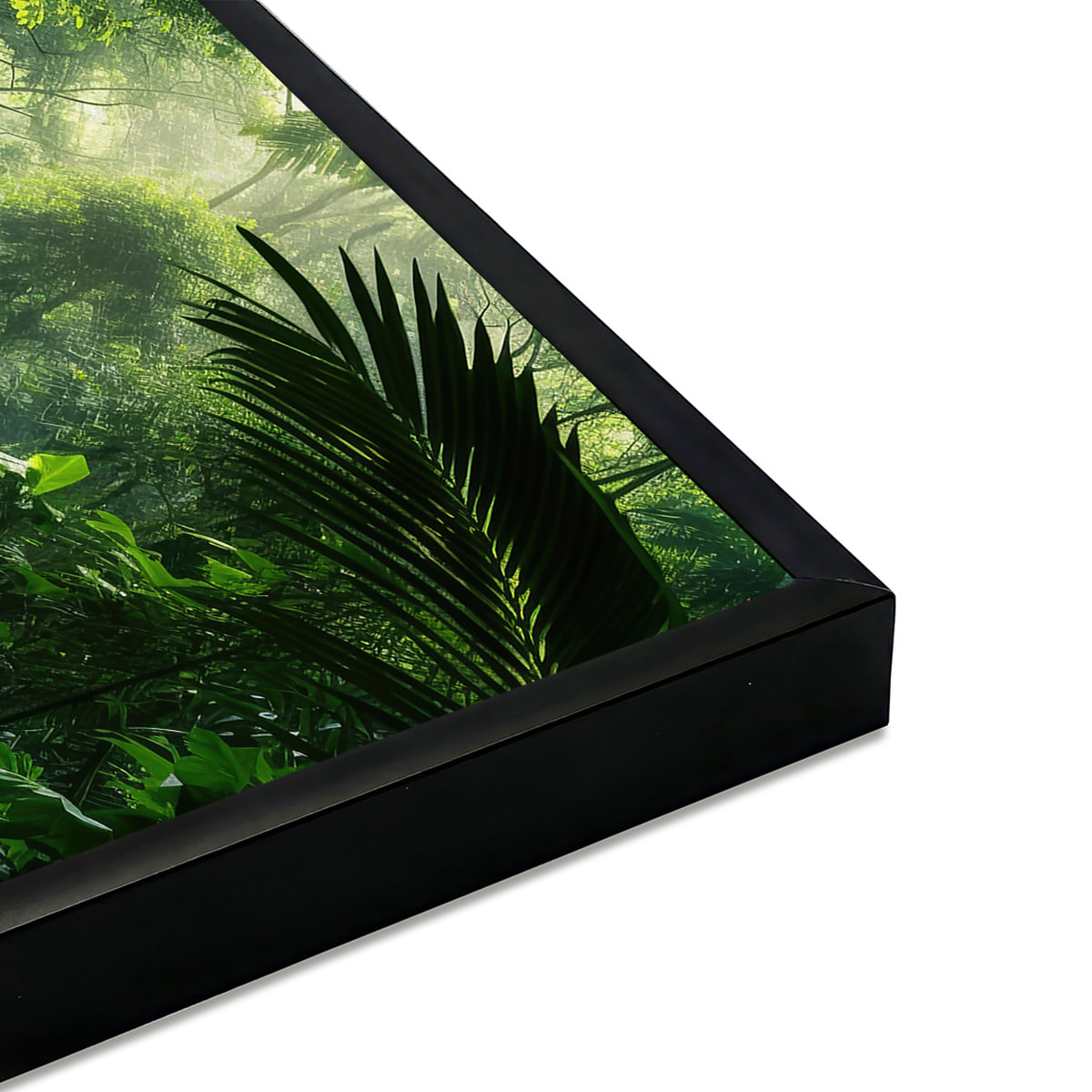 Affiche encadrée jungle verte Affiche + cadre en métal - Noir