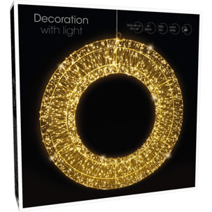 anillo metálico luminoso con 1800 micro led blanco cálido 58x13x58cm