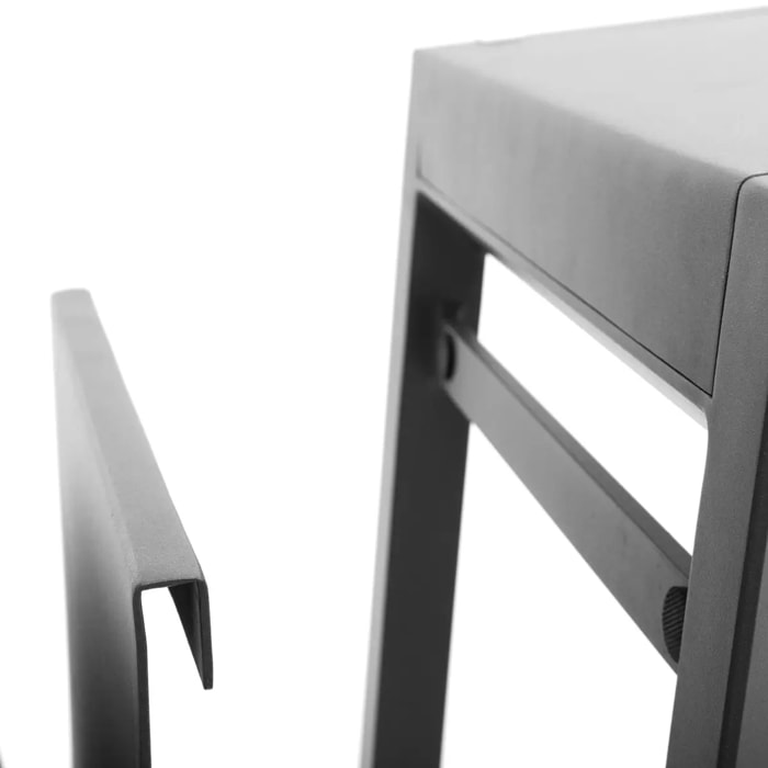 Table d'appoint de jardin carrée "Allure" graphite 55x45x55cm en aluminium traité époxy