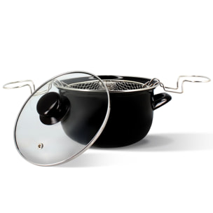 Friteuse en acier émaillé noir 20cm