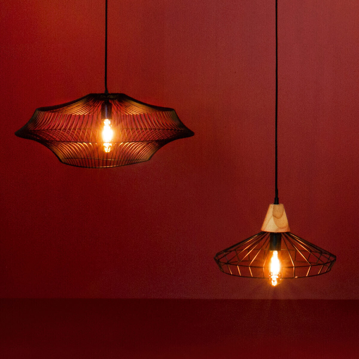 Suspension filaire "Ben" noire - métal D38 cm