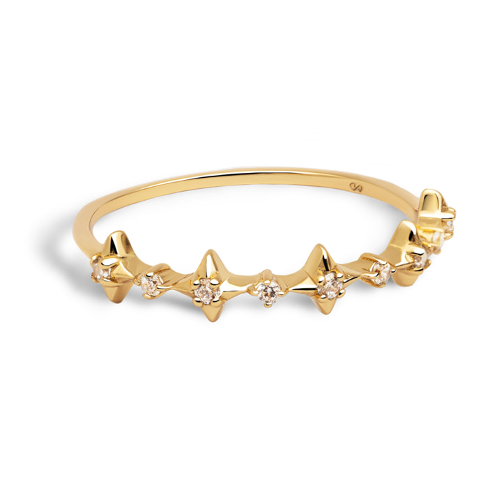 Anillo Starla Plata Baño Oro